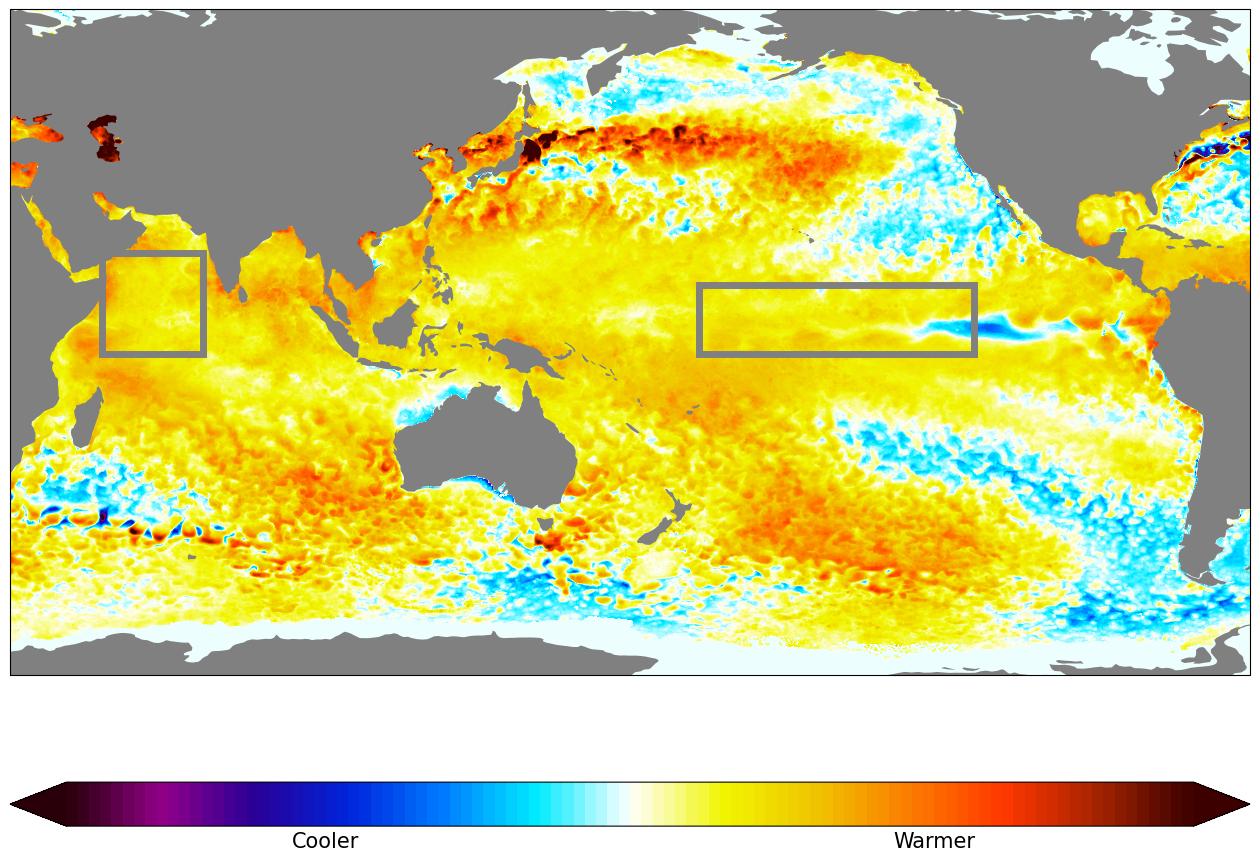 Sea Surface Temperature, difference from average